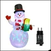 Dekoracja imprezy LED Illumined Inflatible Snowman Air Pump Model Airblown Dolls Toys Birth Christmas S29 20 Dropshipparty Drop d dhrhh