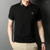 Men's Polos High End Fashion Embroidery Men's Short Sleeved Polo Shirt Luxury Cotton T-shirt Summer Lapel Loose Casual Large Men
