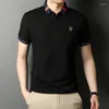 Polo da uomo High End Fashion Ricamo Polo a maniche corte da uomo T-shirt in cotone di lusso Risvolto estivo Allentato Casual Uomo di grandi dimensioni