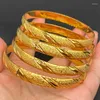 Brazalete de 8mm, pulseras etíopes, brazaletes de Dubái para mujer, Oriente Medio, Arabia Saudita, oro africano, regalo de joyería nupcial para boda