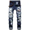 Jeans pour hommes Mode Skull Wolf 3D Pantalon en denim imprimé Long Classique Slim Fit Pantalon Hommes Streetwear Mâle Stretch 220927