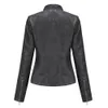 Femmes en cuir Faux vestes pour femmes automne printemps femme manteau noir rouge marron Moto Biker veste à glissière Chaqueta Cuero Mujer 220928