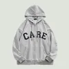 Men's Hoodies Sweatshirts Streetwear Hooded Sweatshirts Mens Harajuku Letter Embroidery Oversized Hip hop Casual Solid Color Zipper Cardigan Coats Unisex 220928