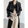 Trench Coats Fashion Luxury Trench Coats Women 2022 Losse eenzame breasted solide Black Long Jacket Autumn Office Belt Wind Breaker Manteau Y2209