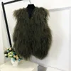 Womens Fur Faux Natural Multi Colors Short Vest 100% Real Genuine Mogolia Sheep Coat Drop Pure Gilet ksr855 220929