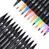 Markers Watercolor Art Brush Pen Dual Tip Fineliner Drawing for Calligraphy Painting 72 Colors Set Supplies 220929