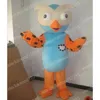 Desempenho Blue Owl Mascot Trajes Carnival Hallowen Presentes unissex Tamanho da festa Funche de festa Funda Cartoon de f￩rias Traje de car￡ter