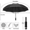 Guarda -chuvas 3Folding Windrooffroque reverso Automático Rain Rain Men Women Business 10 Costelas Lidra Reflexiva Presente Portátil Parasol 220929