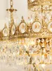 Kolye lambaları Fransızca Tüm Bakır Kristal Avize Retro Yatak Odası Başucu Koridoru Sundurma Oturma Odası Yemek Merdivenleri Ploakroom Taç Lamba