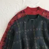Kadın Sweaters Kadın Pullover Patchwork Gevşek Fener Kollu Basit Örme Süveter Kadın Zarif Allmatch Modaya Düzenli Sokak Giysileri 220929