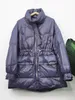 Womens Down Parkas Janveny Winter Frauen Leicht 90% weißer Entenmantel Dicke warme lange Ärmel lose Pufferjacke Pocket Pocket Parkas 220929