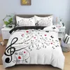 Conjuntos de roupas de cama Love Heart Music Note Set Butterfly Duvet Capa com travesseiro vergonha Twin Full Kids Consolador Rainha King Size 220929