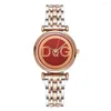 ساعة Wristwatches Women Hotes Top DQG Fashion Diamond Ladies Stains Stains Stail Silver Mesh Strap Female Quartz Watch