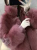 Women's Fur Faux LANMREM 2022 Autumn Winter New Coat Female Stitching Leather Korean Version Stand Collar Luxury Clothing 2R5819 T220928