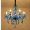 Candeliers Ly Ly Modern Blue K9 Crystal Candelier Luster Opcional Lustres de Cristal AC D Free Ship