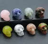 23mm Natural Tiger Eye Skull Head Decor Statue Hand snidad polerad ädelsten Human Skull Figur Ficka Reiki Healing Stone For Home