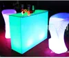 Table rectangulaire de meubles de barre en plastique de loisirs simples de compteur de lumière LED pour la table haute de barre à la maison