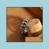 حلقات الفرقة بانك أزياء Skl Finger Finger for Women Good Hip Hop Jewelry Antique Sier Nice Gifts Nice Hegled Hooton Ladys Rings Drop Deliv Dh3ct