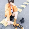Calzini da uomo anno cinese ed estate cotone modello cartone animato stile hip-hop tubo traspirante skateboard 1 paio morbido