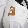 coe1 2022 Nieuw NCAA Texas Longhorns Voetbalshirt 3 Quinn Ewers College Wit Maat Jeugd Volwassen