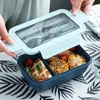 Portable 1100ML Plastic Lunch Box Bento Case Chopsticks Spoons Microwae Heating Leak-Proof Food Storage Container Tableware RRE14590