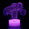 3Dライトベースカラフルなナイトライトカー掘削機マルチデザイン利用可能な3D LEDランプ16色の子供ギフト用リモコン