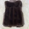 Women Plus Size winter Coats pu Leather stitching Imitation fox fur plush Casual fashion leisure street shot multicolor sleeveless vest jackets short coat S-3XL