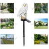 Decoraciones de jardín impermeable IP65 luces solares búho ardilla ornamento animal pájaro al aire libre LED camino césped patio lámparas decoración 220930