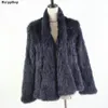 Womens Fur Faux Rebit Rabbit Fur Jacket Popuplar Fashion Winter Coat for Womenharppihop 220929