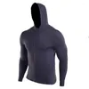 Felpe con cappuccio da uomo Felpa con cappuccio Quick Dry Cap Felpa con cappuccio Sporting Jersey Compress Fitness Tight Rashgard Shirt Gymming Bodybuilding Runs Jacket