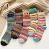 Vinterstrumpor Wool Knit Christmas Thermal Vintage Färgglada strumpor Knähög strumpor Hosiery Chaussettes Fashion Cotton Casual Anklet 35 Färger Sea Ship BCD6996