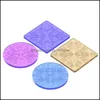 Molds Crystal Epoxy Resin Mold Datura Flowers Tray Cup Mat Coaster Round Square Sile Molds For Diy Craft Making Drop Delivery 2021 Je Dhodz