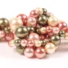 Beads 6/8/10/12mm Round Imitation Natural Pearl Shell Mix Color Loose Seashell Necklace Bracelet For Jewelry Making Diy