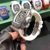 Original ZF Factory Rm Milles Relógios de luxo Mecânico Rm5201 Crânio escavado totalmente com diamante cravejado
