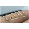 Burun Halkaları Saplamalar 925 Sterling Sier Stud Clear Crystal Pim Piercing Burun Takı 36pcs/Paket Damla Teslimat 2021 Vücut Bdesybag Otics