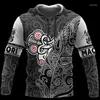 Felpe con cappuccio da uomo Tiki Fern Maori Tattoo Felpa con cappuccio stampata all over 3D per uomo e donna Pullover casual streetwear gotico divertente H206