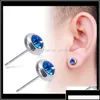 Boucles d'oreilles en acier inoxydable avec diamants pour femmes