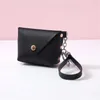 Fashion Ladies PU Leather Mini Coin Purses Card Key Holder Wallet Solid Color Clutch Bag Kids Purses Small Handbag Bag DE803