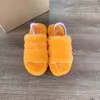 Regenbogen-Farbverlauf australisch Australien Ja Slipper FAUX Pelz flauschige Slides Sandale Damen Herren Designer Sherpa Schuhe pelziges Flausch-Schaffell