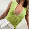 Women's Sweaters Sexy 2022 Fall Winter Knitted White Crop Tops Sleeveless Pullovers Female Bandage Sweater Solid Chic Fashion Top Women