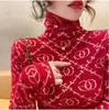 22gg Women Sweaters Turtleneck Brand Ggity Knit Pullovers Tight Pile Collar Bottoming Sweater Tops