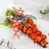 Dekoratif çiçekler el yapımı yapay lale havuç çelenk tabak rattan asma çelenk dekor tatil ön kapı çelenk markası