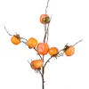 Feestdecoratie kunstmatige persimmon takken indoor simulatie schuim fruitbloem