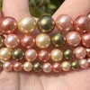 Beads 6/8/10/12mm Round Imitation Natural Pearl Shell Mix Color Loose Seashell Necklace Bracelet For Jewelry Making Diy