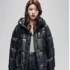 Womens Down Parkas Hooded Midlength Cotton Padded Coat Women Loose Warm Thicken Parka Fluffy Overcoat Snow Wear Casual Solid Outwear T113 220929