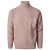 Herrtröjor Högkvalitativ herr Trendig tröja Fashion Jacquard Casual AllMatch Warm Highneck Sticked Bottoming Shirt 220929