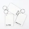 DIY Blank Sublimation KeyChain Pendant MDF Double Sided Heat Transfer Keychains Bagage Decoration Keyring Birthday Present Dh86