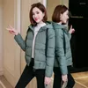 Women's Trench Coats Winter Korean BF Solid Hooded Cotton Padded Female Coat LooseThicken Bread Clothing Short Slim Basic Tops Student