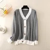 Women's Knits Tees HLBCBG Single Breasted V Neck Women Button Red Christmas Tree Cardigan Sweater Knitted Loose Oversized Jumper Top Jacket Coat 220929