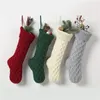 Meias de Natal Presente Knit Santa Elk Socks Xmas adorável bolsa de presente para crianças lareira árvore natal